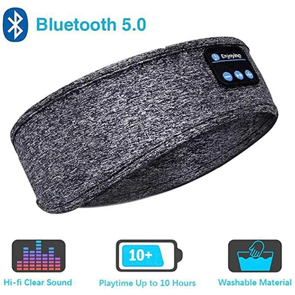 "Wireless Bluetooth Sports Headband: Comfortable Music Earphones & Sleep Mask for Ultimate Relaxation"