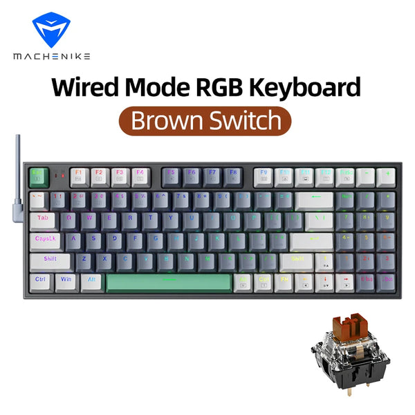 "Machenike K500 RGB Hot Swappable Mechanical Gaming Keyboard - 94 Keys Wired for Mac & Windows"