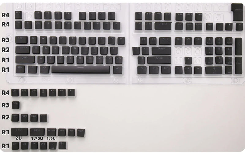 "Premium 129-Key PBT Double Shot Keycap Set for MX Switch Mechanical Keyboards - ISO Layout, RGB Backlit, OEM Profile"