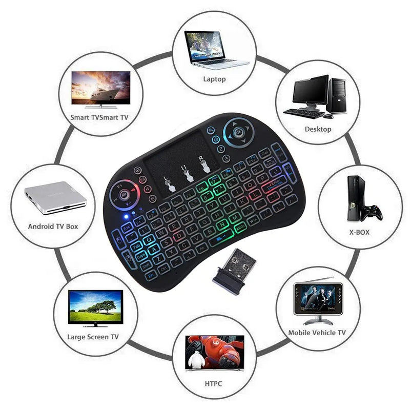 "Ultimate I8 Mini Wireless Keyboard with Backlit Touchpad - Perfect for Android TV BOX & Mini PC!"