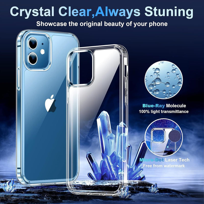 "Crystal Clear iPhone 12/12 Pro Case - Ultra Slim, Lightweight, Shockproof Protection with No Yellowing!"