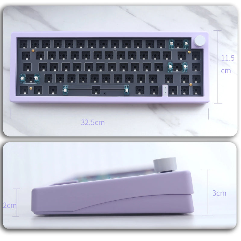 "GMK67 65% Wireless Mechanical Keyboard Kit - Hot-Swappable, Gasket Mounted, RGB Backlit, Bluetooth & 2.4G Connectivity"