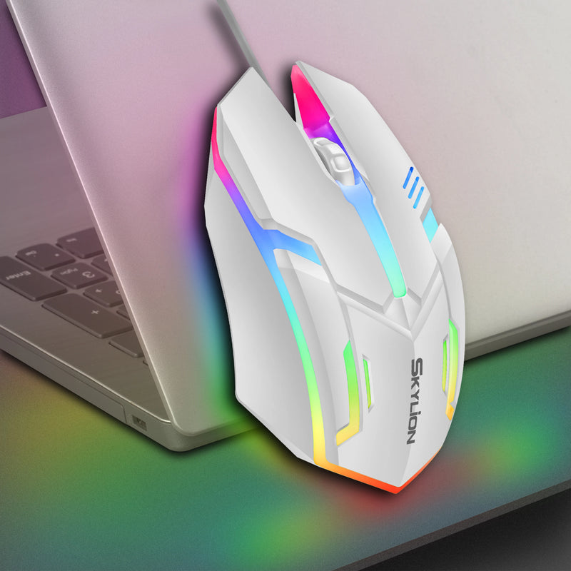 "F1 Wired Gaming Mouse with Colorful Lighting - Perfect for Gaming & Office Use on Windows & macOS!"