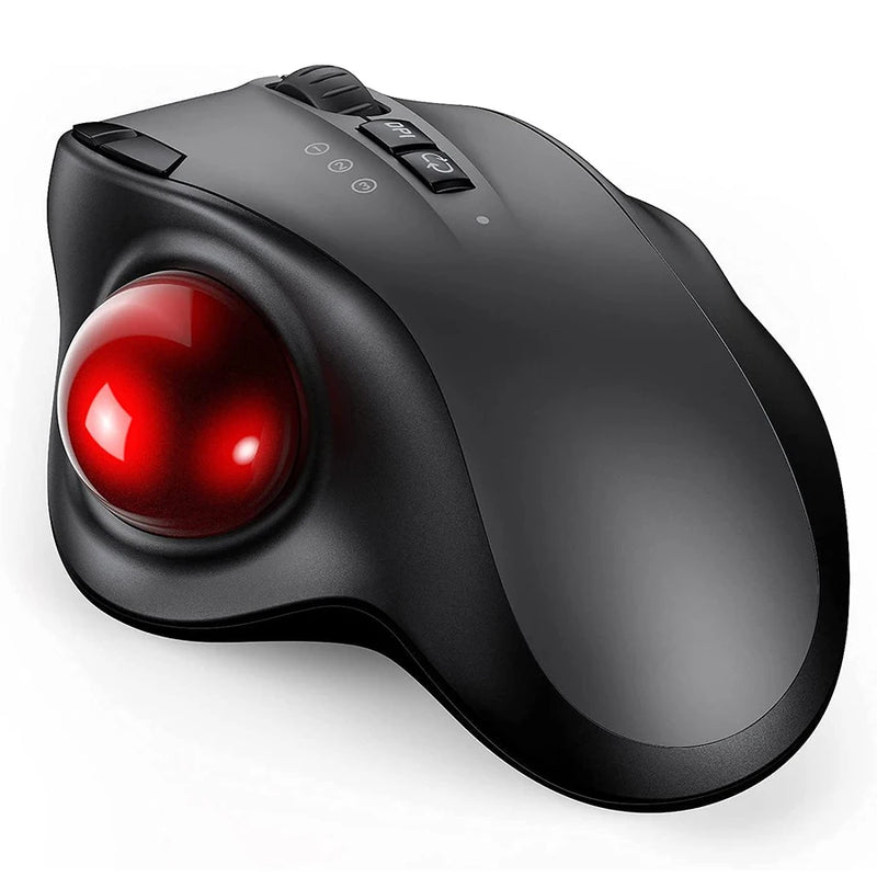 "Ergonomic Rechargeable Wireless Trackball Mouse - Bluetooth & 2.4G USB, Adjustable DPI for Ultimate Comfort on Windows & Android!"