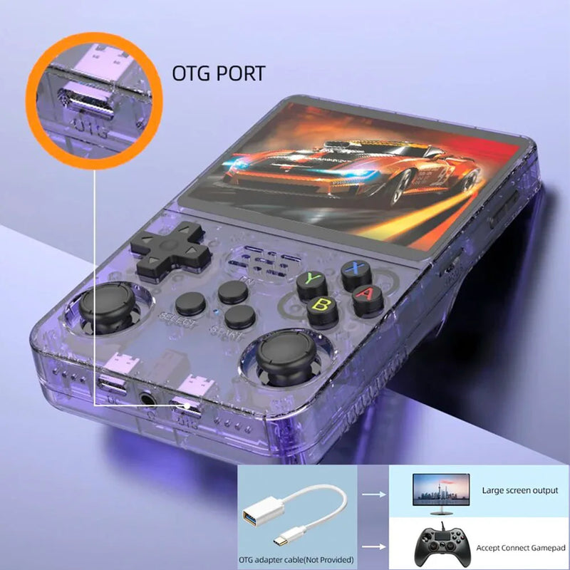 "R36S Handheld Retro Game Console - 3.5 Inch IPS Screen, Portable Linux System for Endless Gaming Fun!"