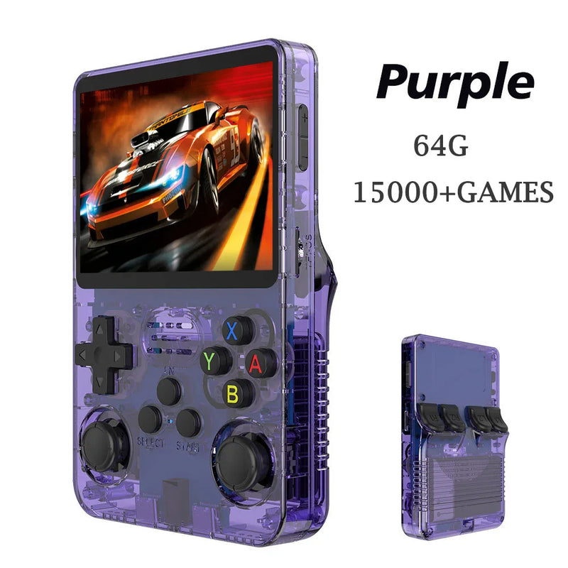 "R36S Handheld Retro Game Console - 3.5 Inch IPS Screen, Portable Linux System for Endless Gaming Fun!"