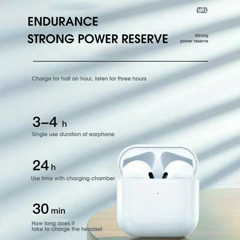 "Pro 4 TWS Wireless Earbuds - Bluetooth 5.3, Waterproof Headphones with Mic for Xiaomi & iPhone"