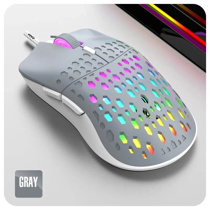 "G701 Wired Gaming Mouse with 6 Colorful Lighting Keys - Perfect for Gaming and Office Use on Windows & Mac!"