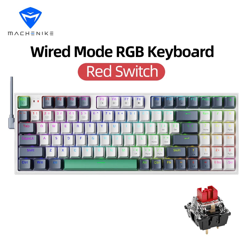 "Machenike K500 RGB Hot Swappable Mechanical Gaming Keyboard - 94 Keys Wired for Mac & Windows"